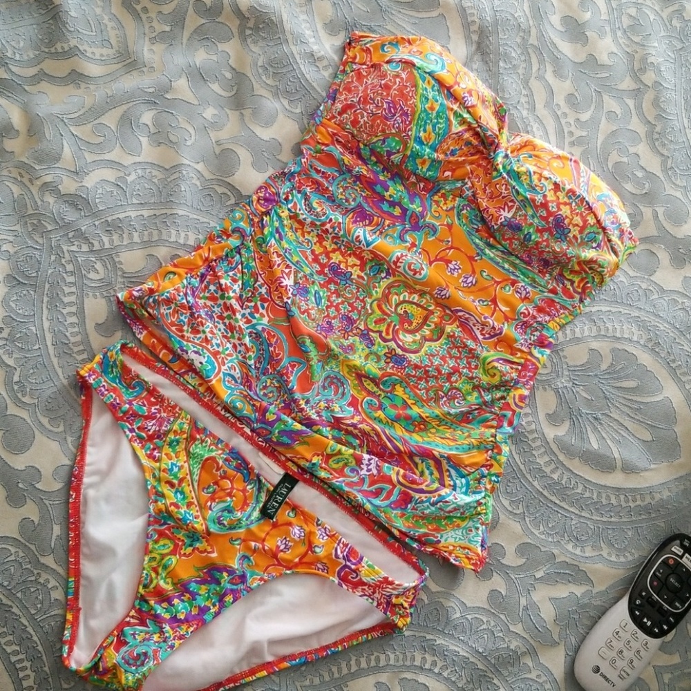 32D Ralph Lauren designer swim suit. Worn once.
